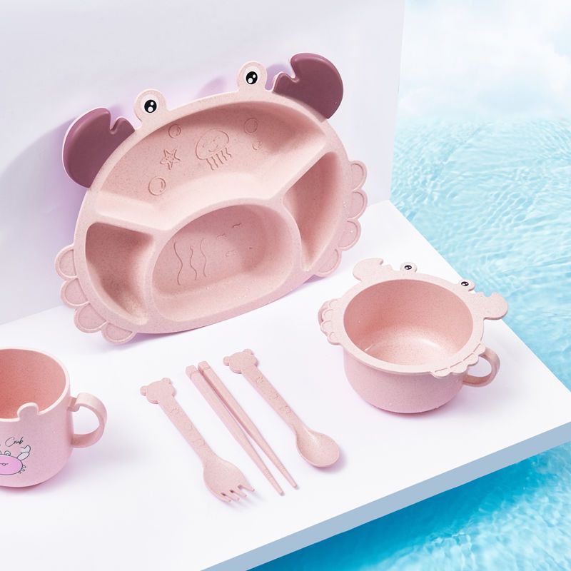 Baby Food Eating - 4/6 szt. Kraby Talerze Dziecięce, Kreatywne