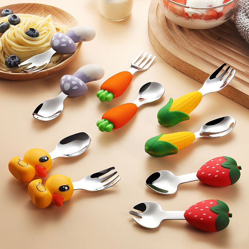 Baby Food Eating - Stal nierdzewna 304, dziecięca zastawa stołowa,
