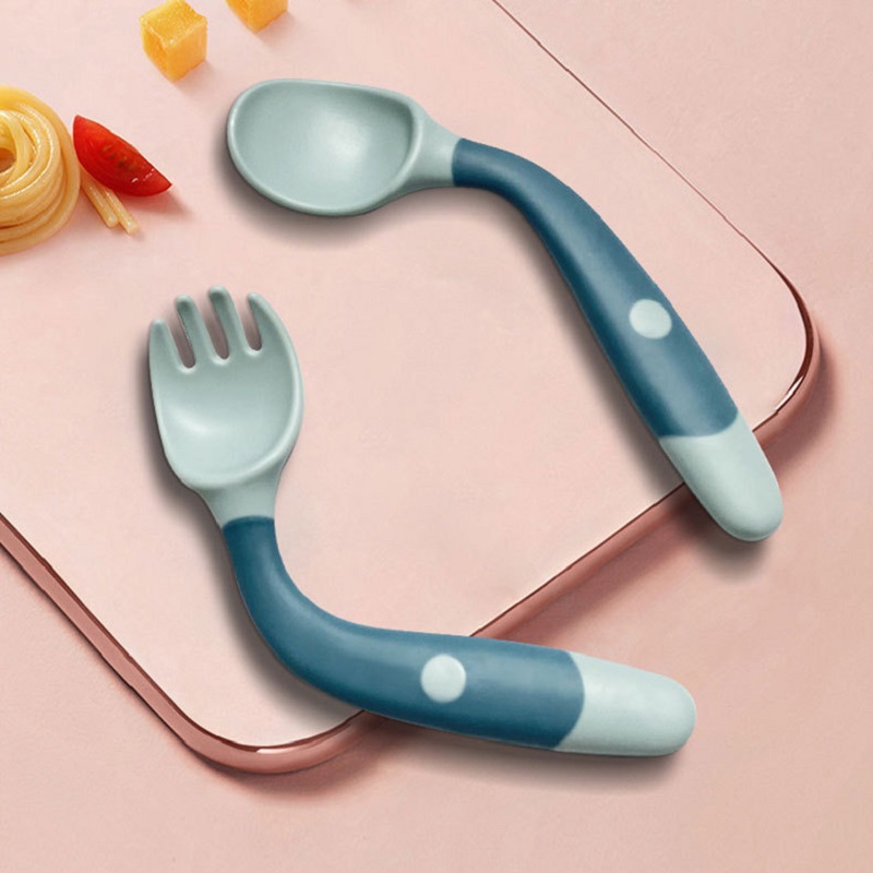 Baby Food Eating - Zginana łyżka silikonowa dla niemowląt Naczynia