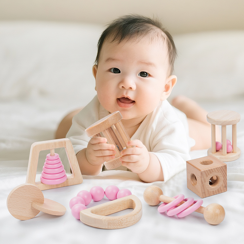 Zestaw drewnianych zabawek Mon – Baby Food Under 1 Year recenzja i cena